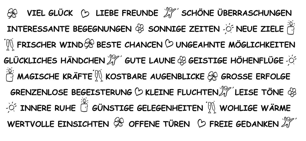 Wortlichtkerze Wünsche zum Geburtstag