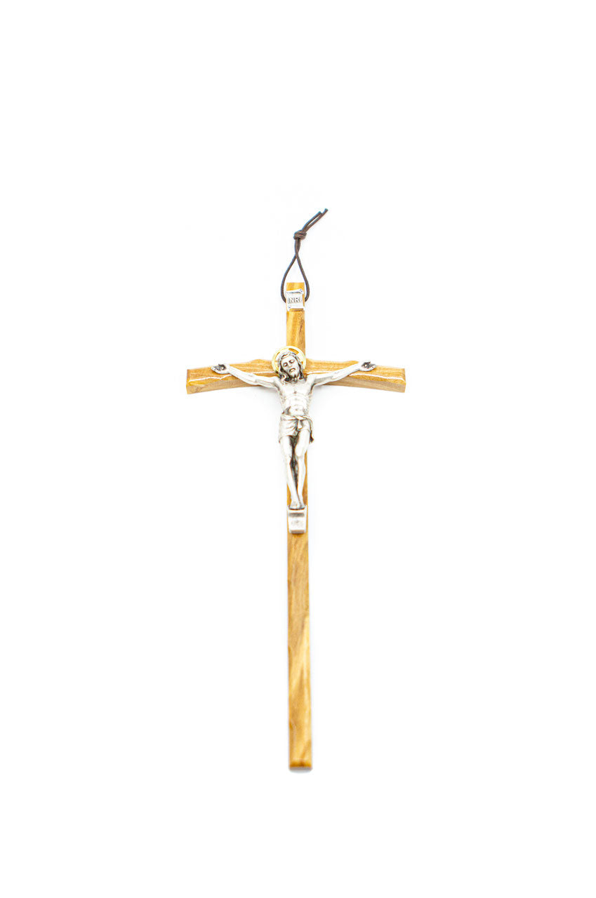 Wandkreuz schmal aus Olivenholz 25 cm
