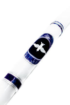 Taufkerze Friedenstaube blau