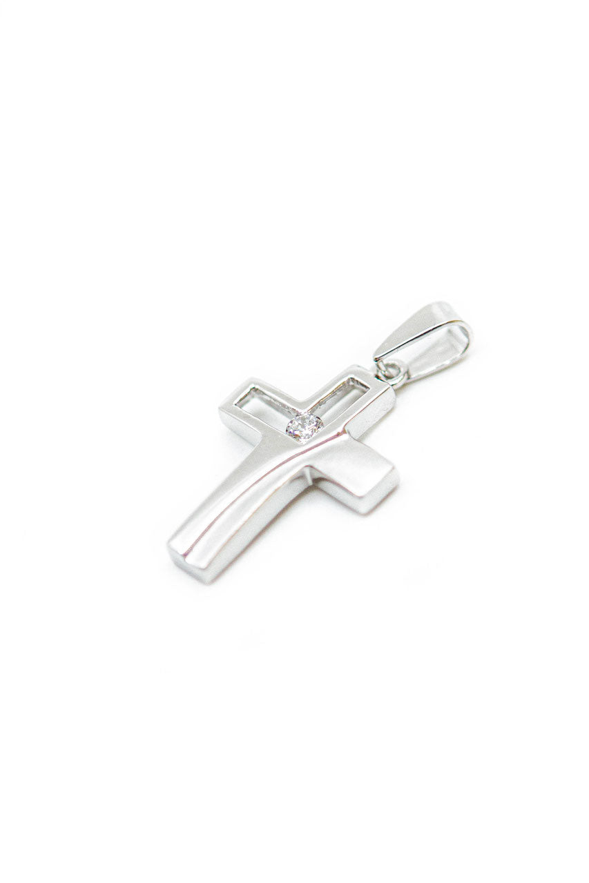 Anhänger Kreuz mit Steinchen Silber 925