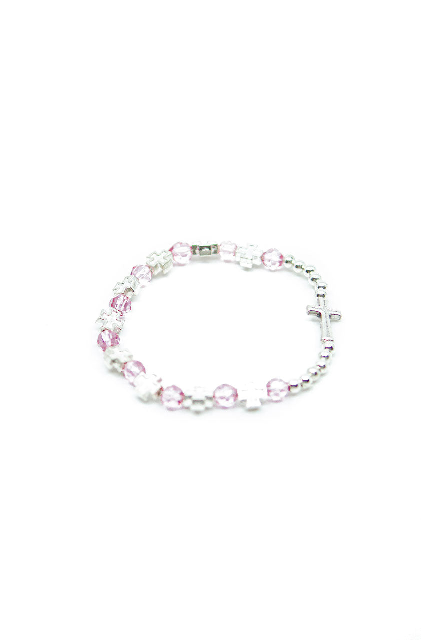 Armband "Kreuz" rosa – Detailansicht