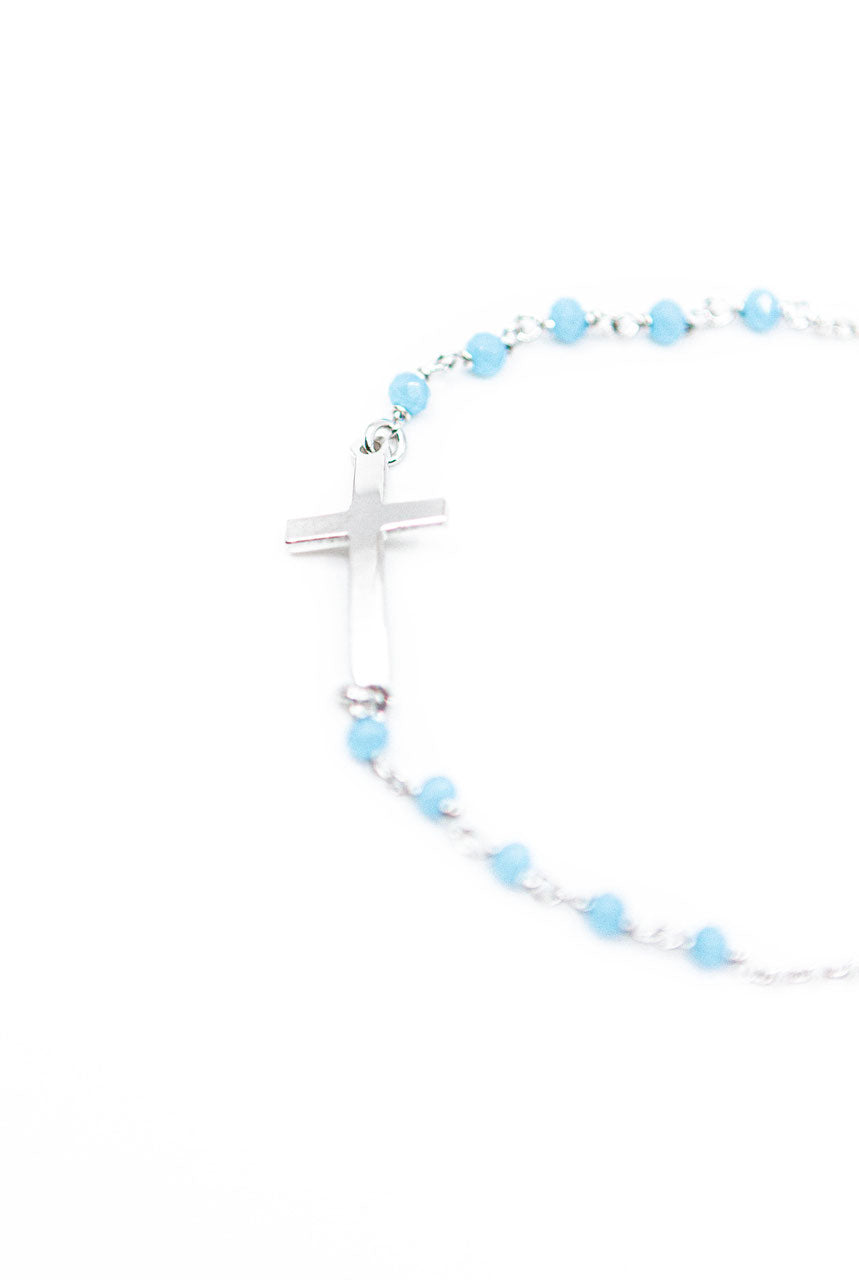 Armkette mit blauen Kristallkugeln – Detailansicht 2