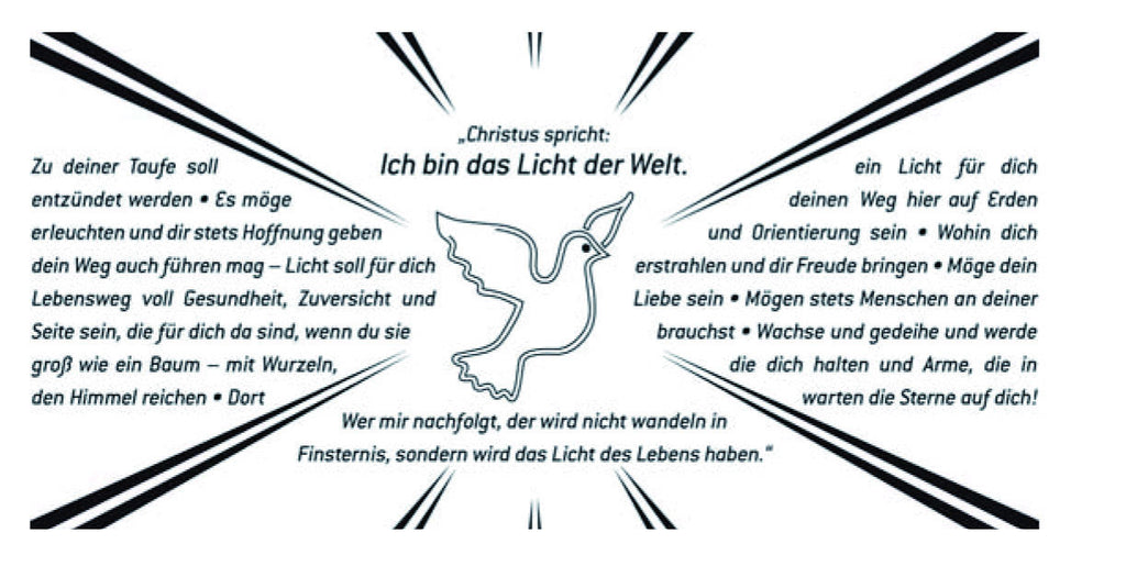 Wortlichtkerze Leuchtende Gedanken zur Taufe