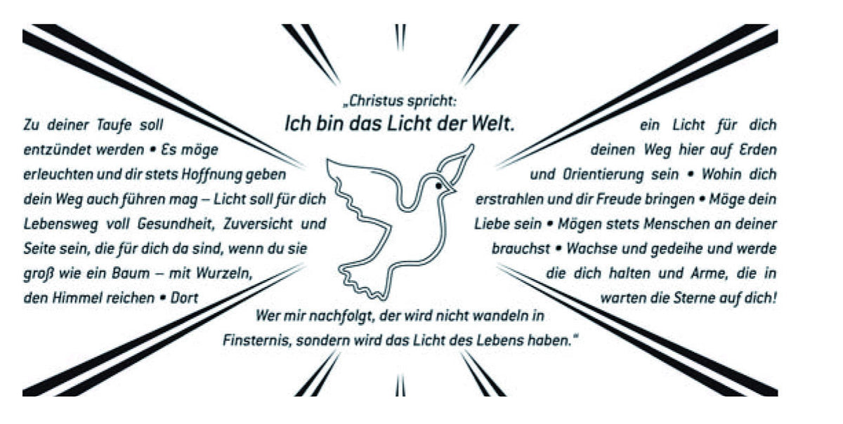 Wortlichtkerze Leuchtende Gedanken zur Taufe