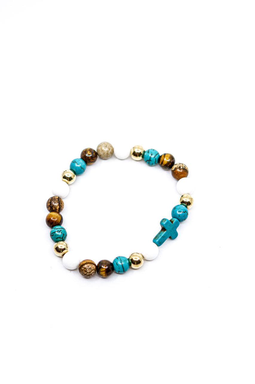 Edelsteinarmband Türkis / Tigerauge / Howlith