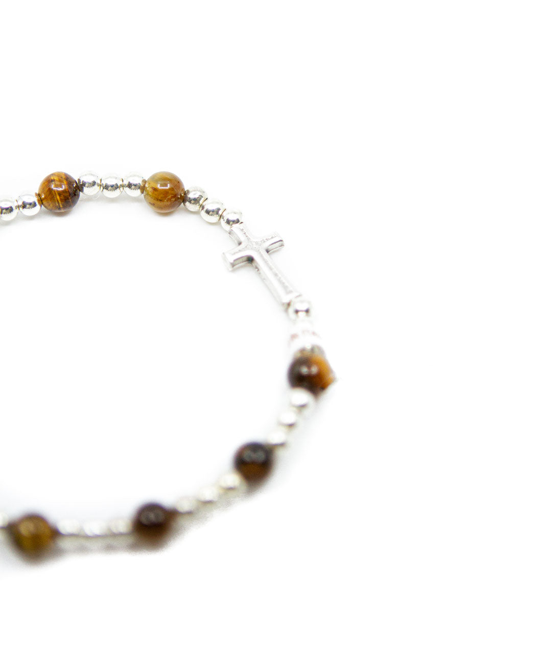 Edelsteinarmband "Tigerauge" (mit Kreuz) – Detailansicht 2