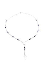 Halskette/Rosenkranz Kreuz blau