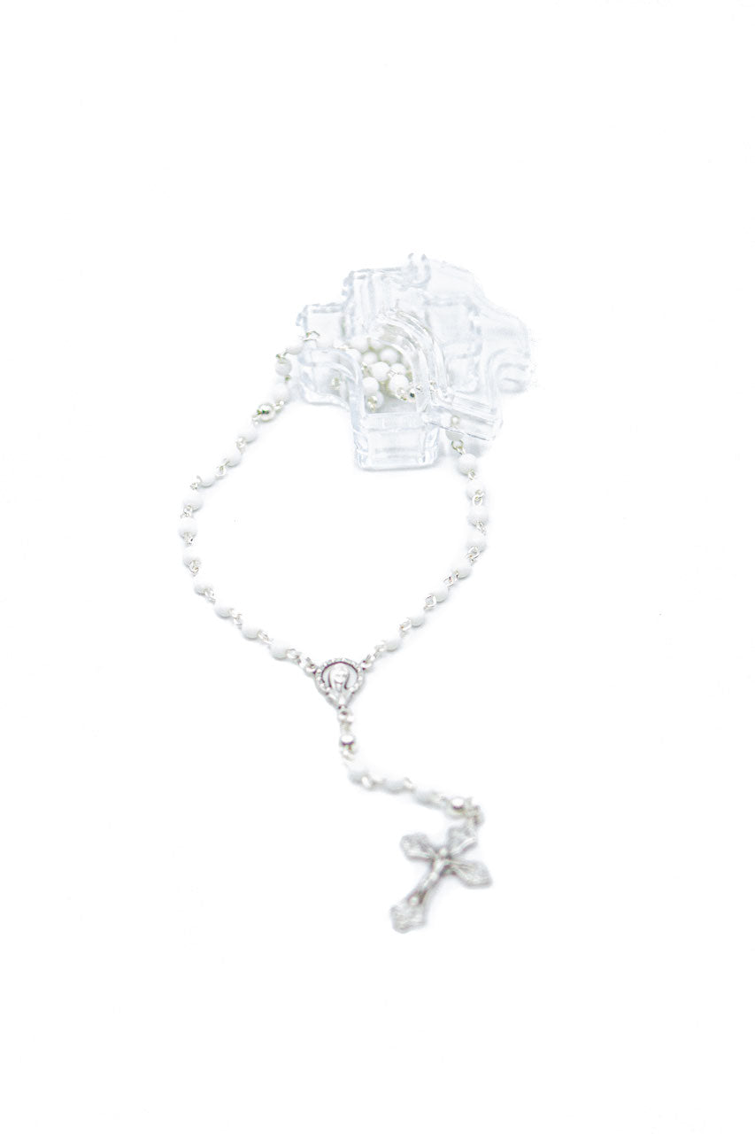Kleiner Rosenkranz (WT) silberfarbig mit Box