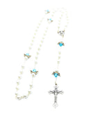 Rosenkranz Engel hellblau
