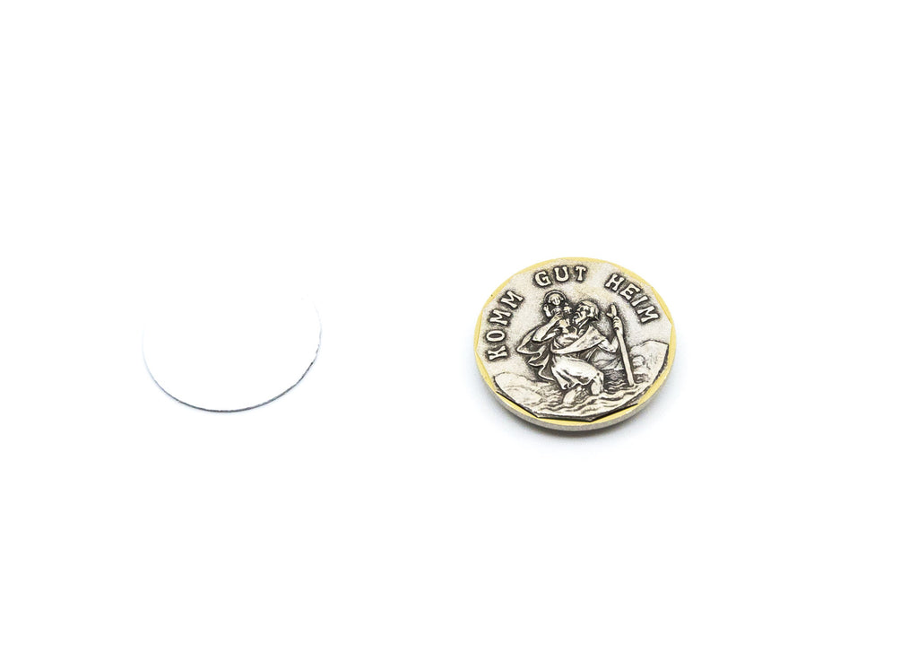 Magnet "Christophorus" mit Goldrand – Detailansicht