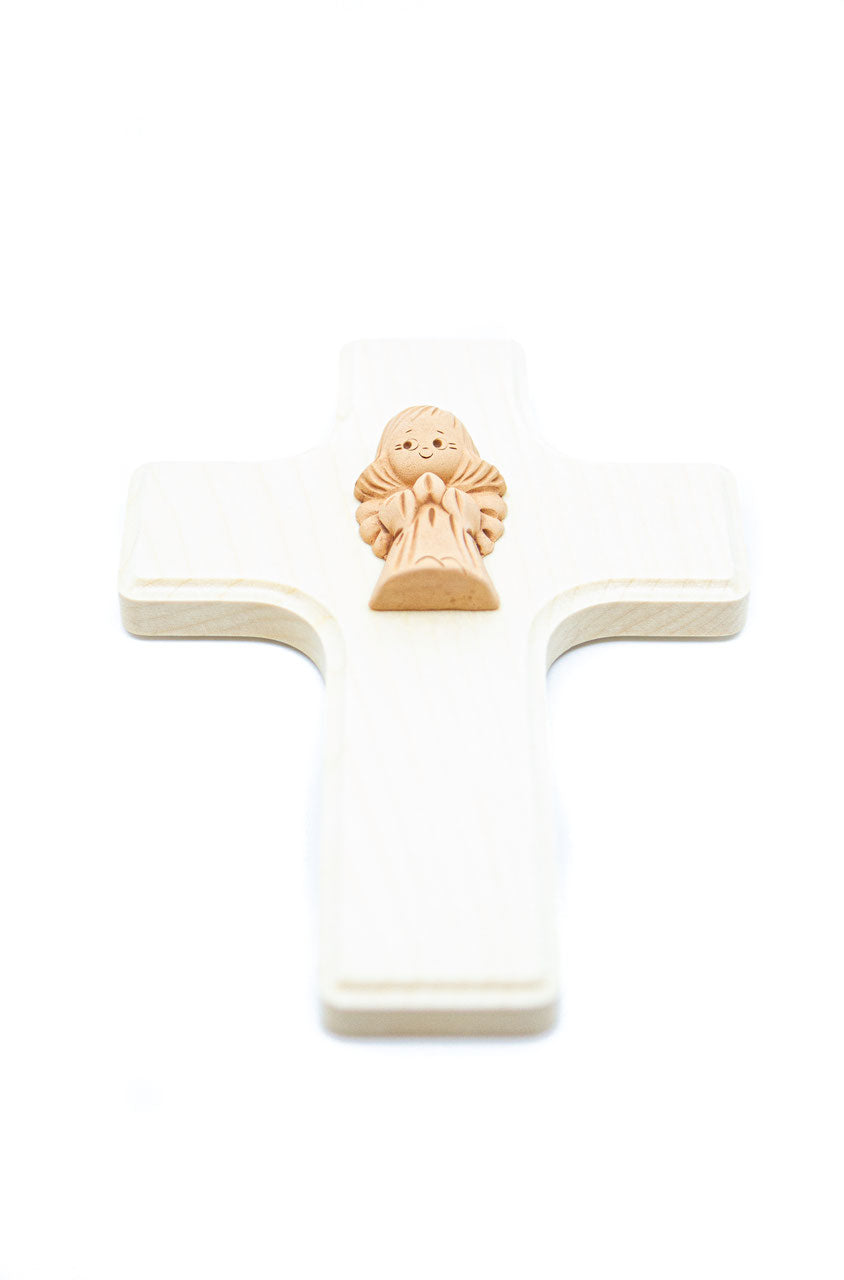 Wandkreuz "Keramik-Engel" – Detailansicht