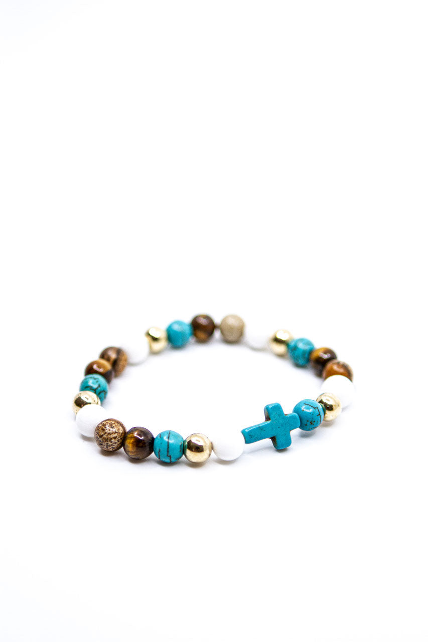Edelsteinarmband "Türkis / Tigerauge / Howlith" – Detailansicht