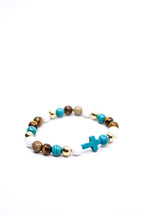 Edelsteinarmband "Türkis / Tigerauge / Howlith" – Detailansicht