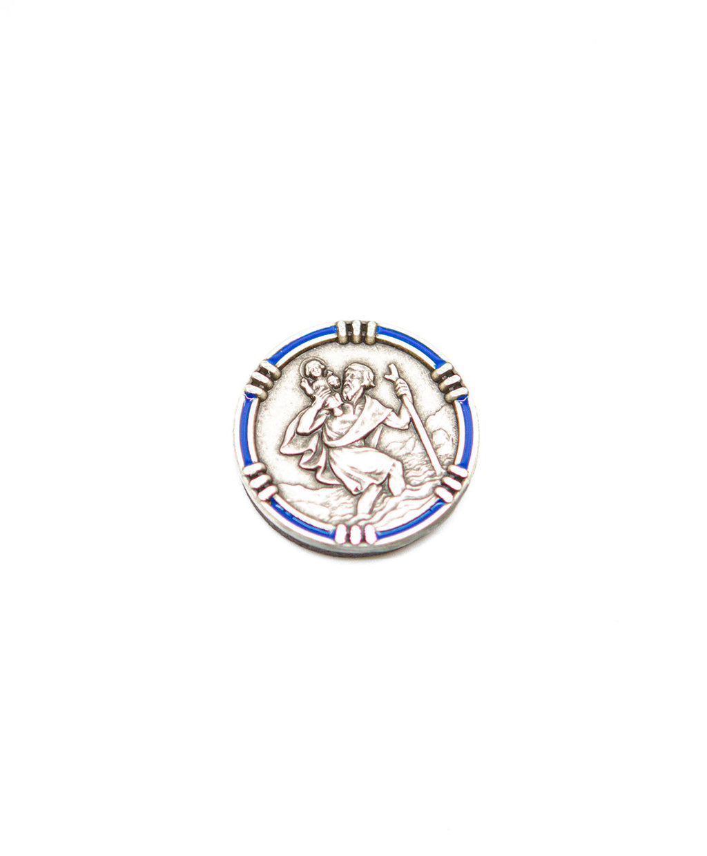 Magnet Christophorus mit buntem Rand