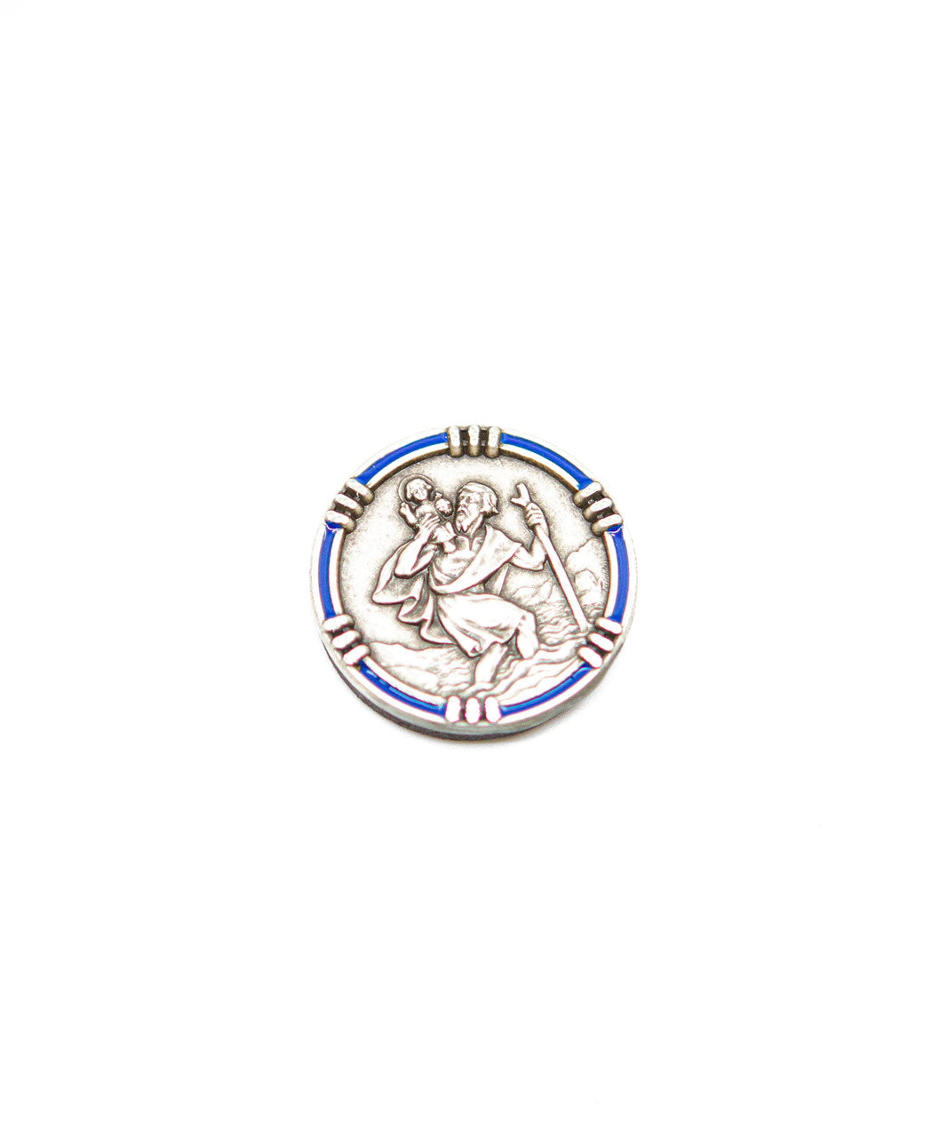 Magnet Christophorus mit buntem Rand