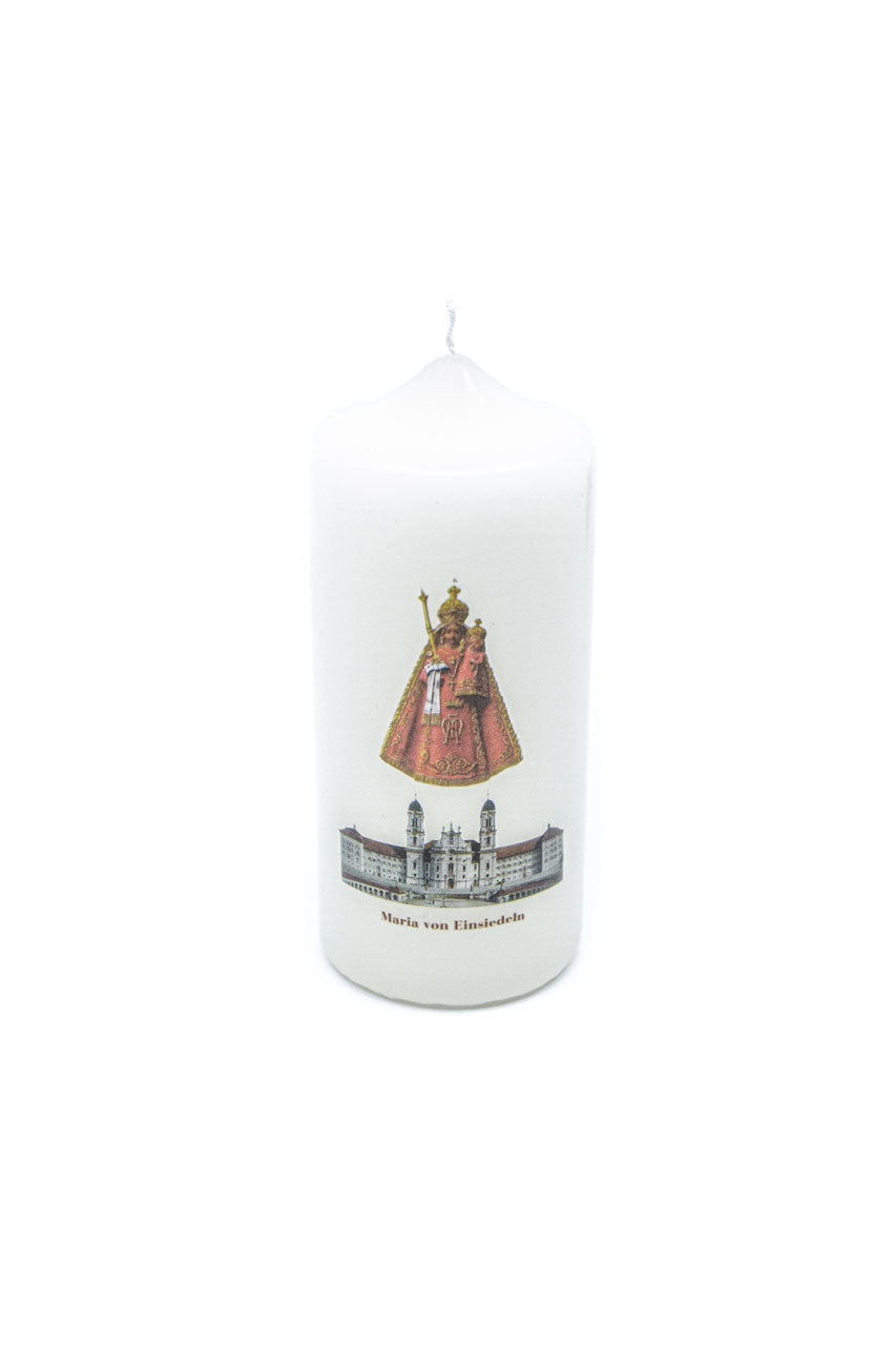 Kerze Maria von Einsiedeln – 140/60mm, Elfenbein
