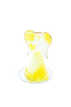 Glasengel mit goldenen Details