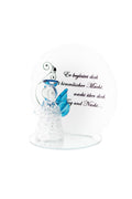 Glasengel mit Spruch blau