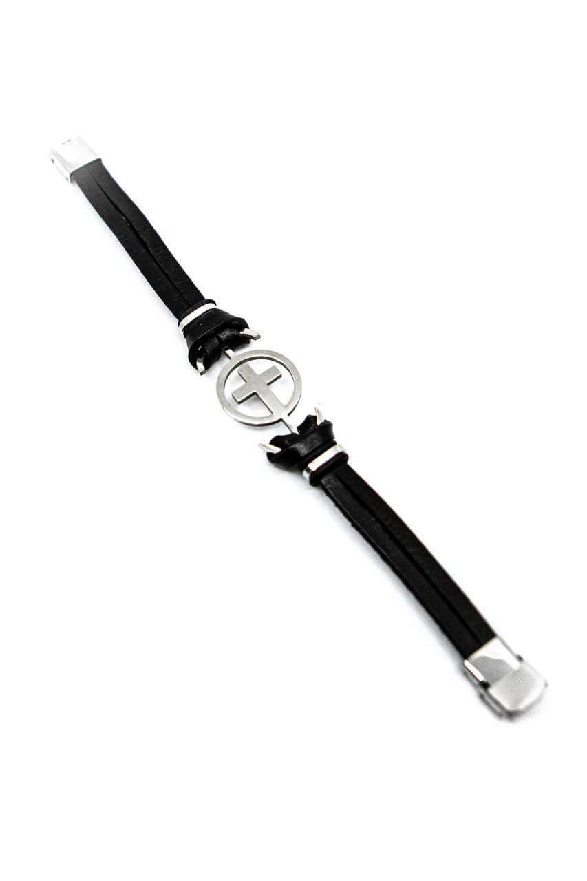 Kunstlederarmband Kreuz