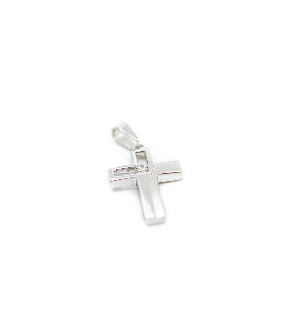 Anhänger "Kreuz" mit Steinchen Silber 925 – Detailansicht