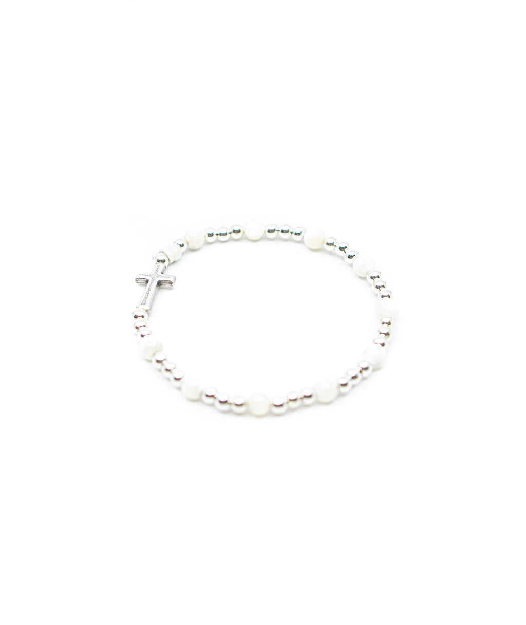 Edelsteinarmband "Perlmutt" – Detailansicht