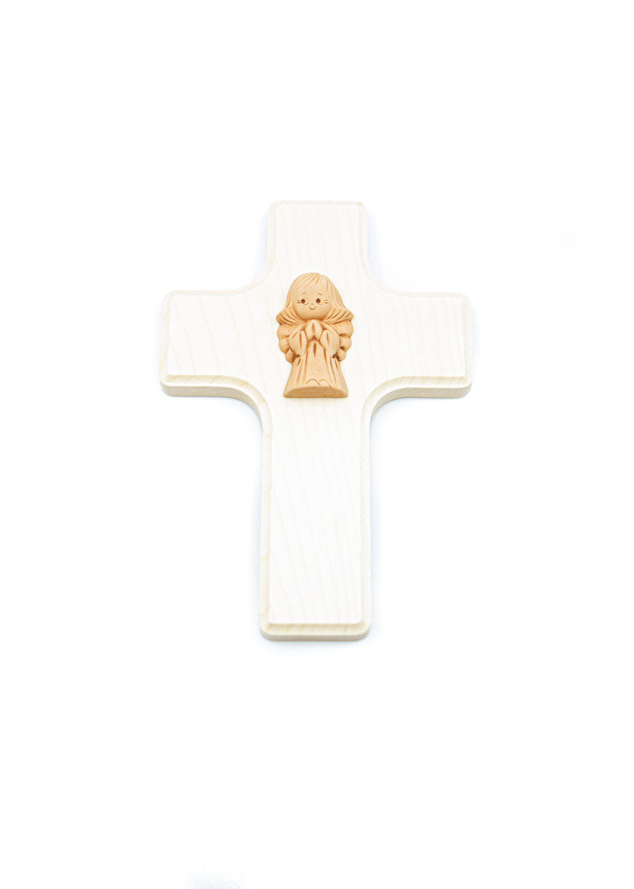 Wandkreuz Keramik-Engel