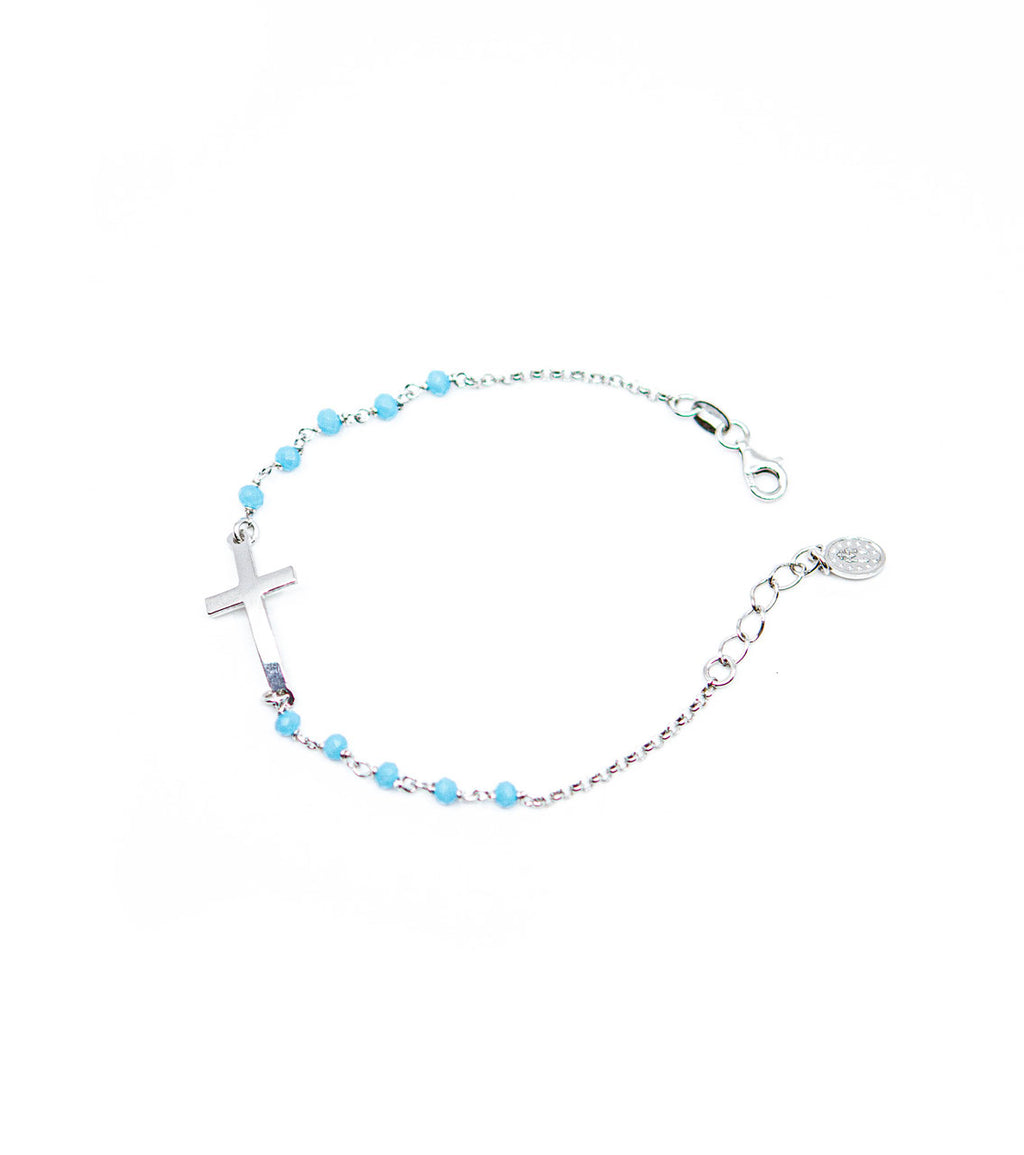 Armkette mit blauen Kristallkugeln