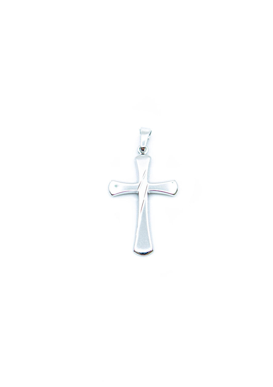 Anhänger "Kreuz" matte Mitte Silber 925 – Detailansicht 3