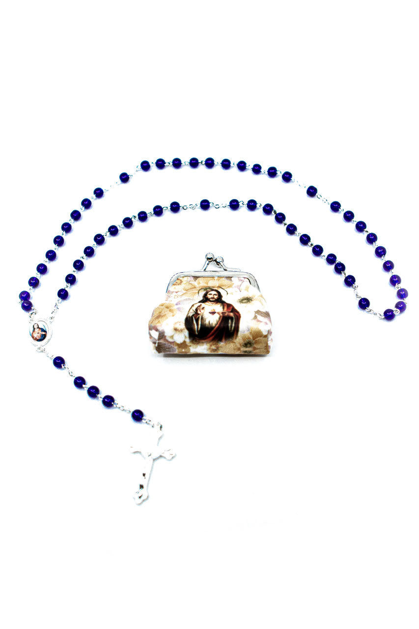 Rosenkranz mit Börse Herz Jesu
