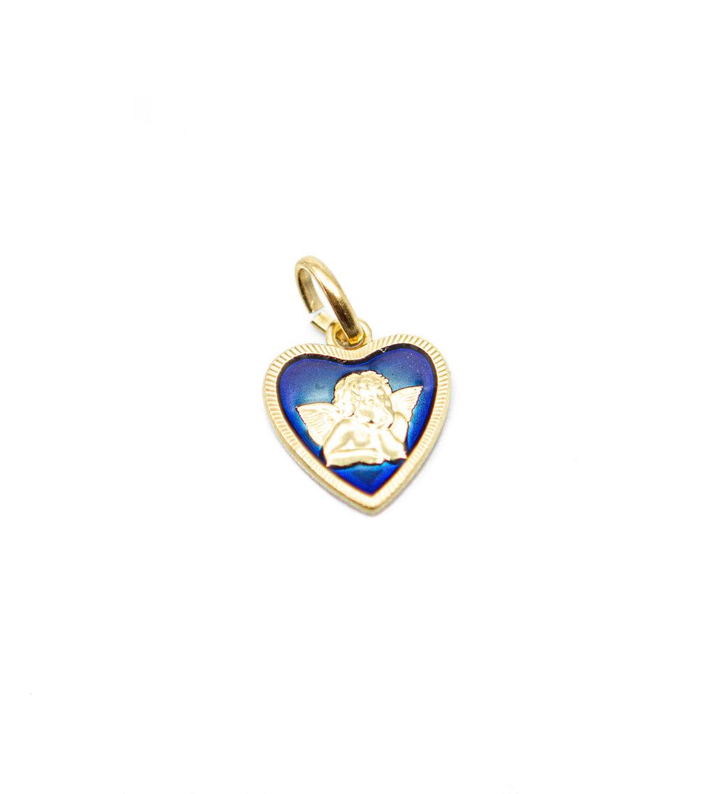 Medaillon Amor blau goldfarben