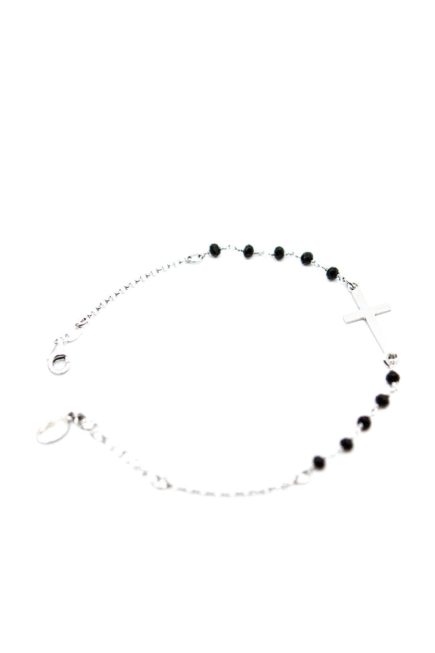 Armkette mit schwarzen Kristallkugeln