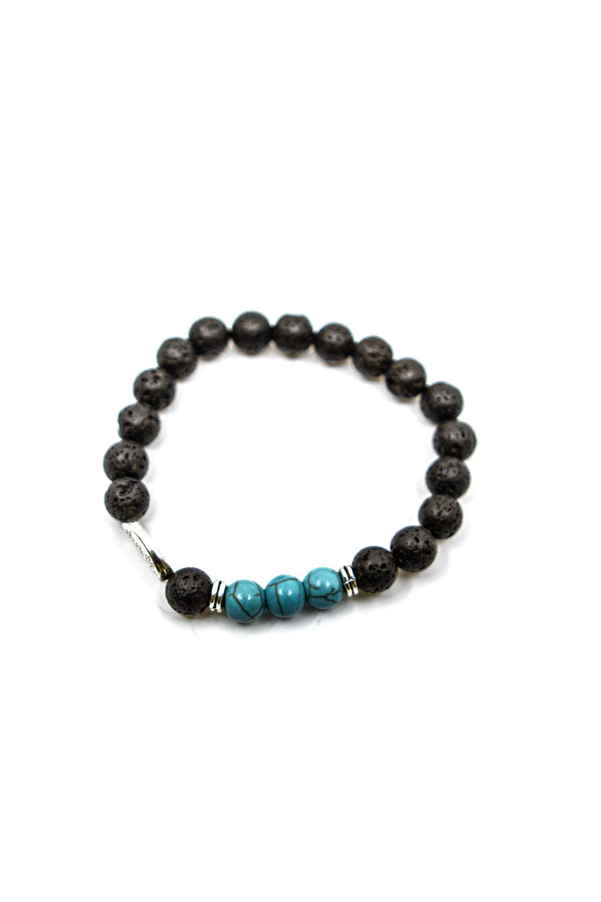 Edelsteinarmband "Lavastein / Türkis" – Detailansicht
