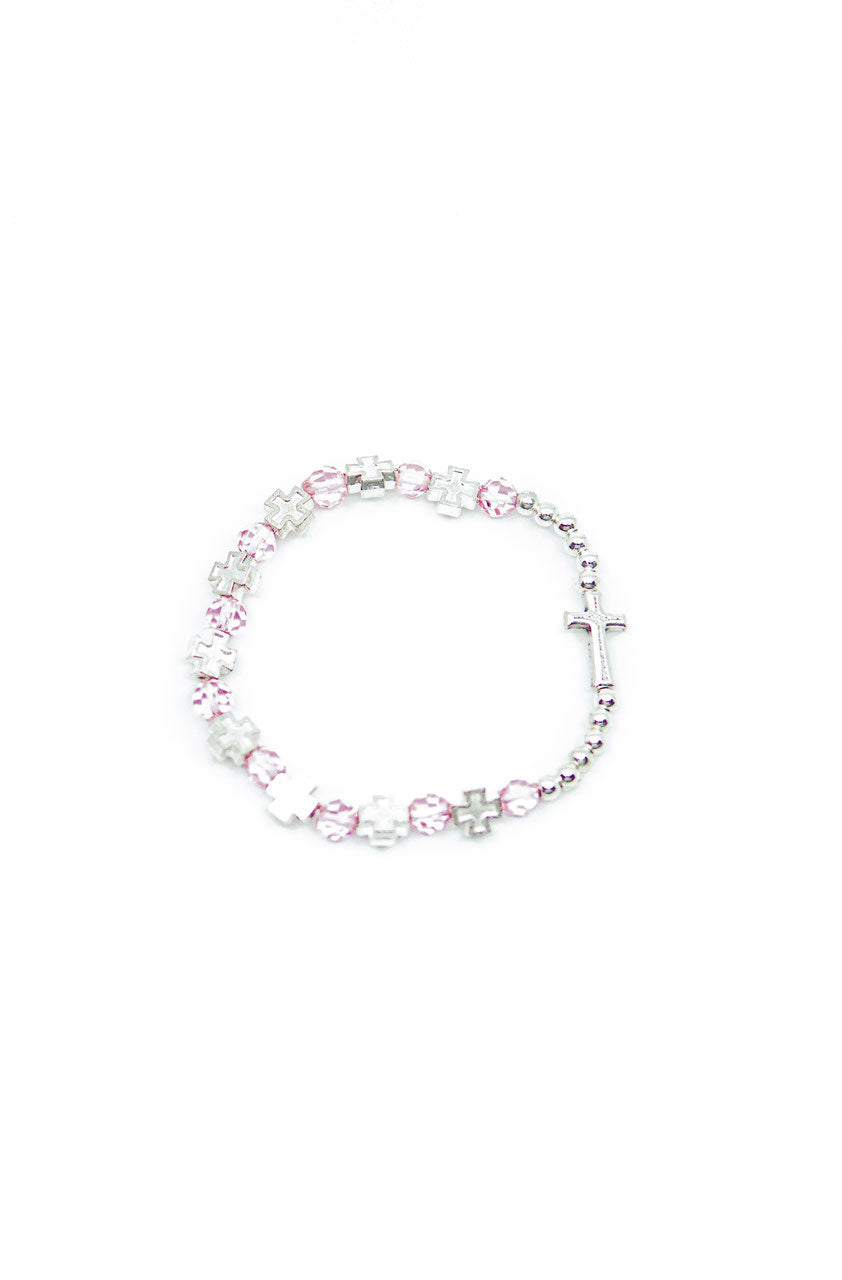 Armband Kreuz rosa