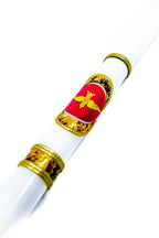 Taufkerze Friedenstaube rot