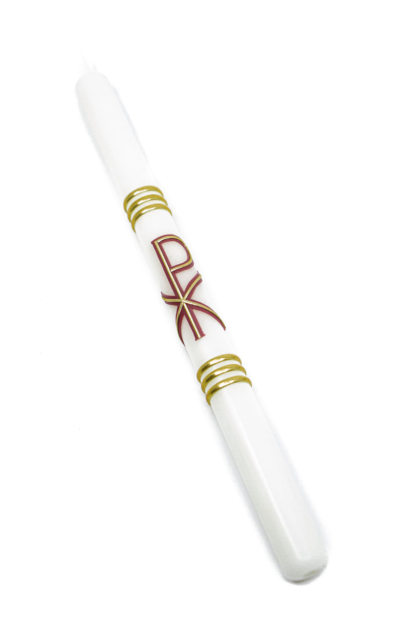 Taufkerze Christus dunkelrosa