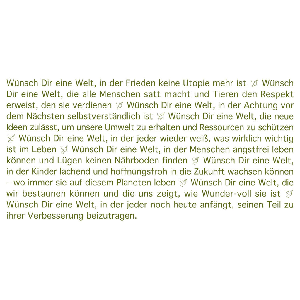 Wortlichtkerze Leuchtende Wünsche für eine bessere Welt