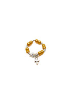 Ring mit farbigen Kügelchen