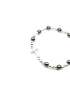 Edelsteinarmband "Hämatit" (mit Kreuz) – Detailansicht 2