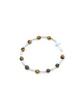 Edelsteinarmband Tigerauge (mit Kreuz)