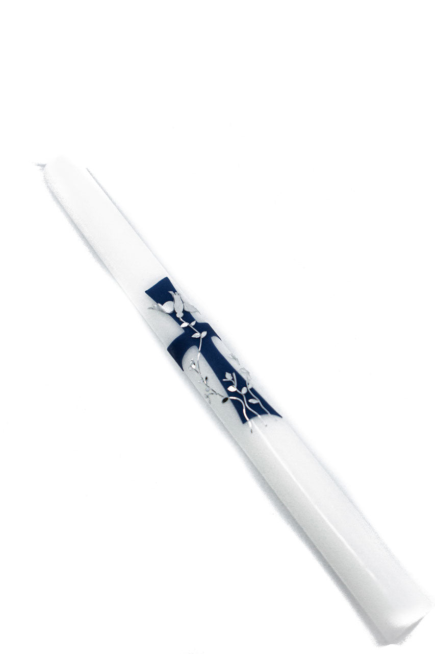 Taufkerze Kreuz blau