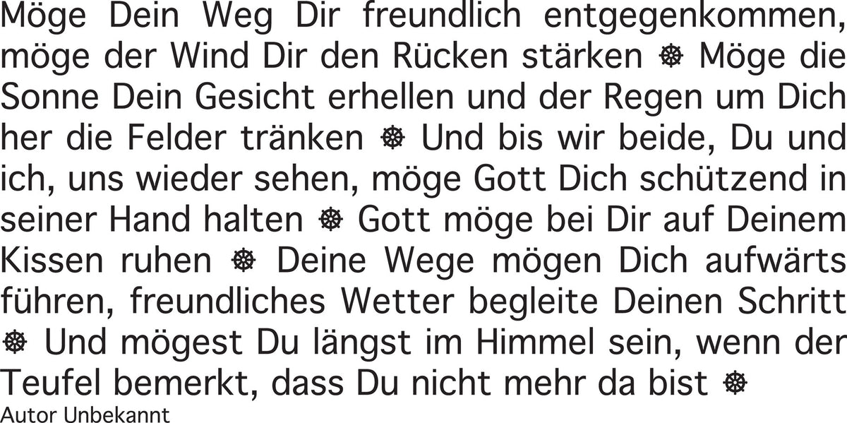 Wortlichtkerze Leuchtende Gedanken: Irischer Reisesegen