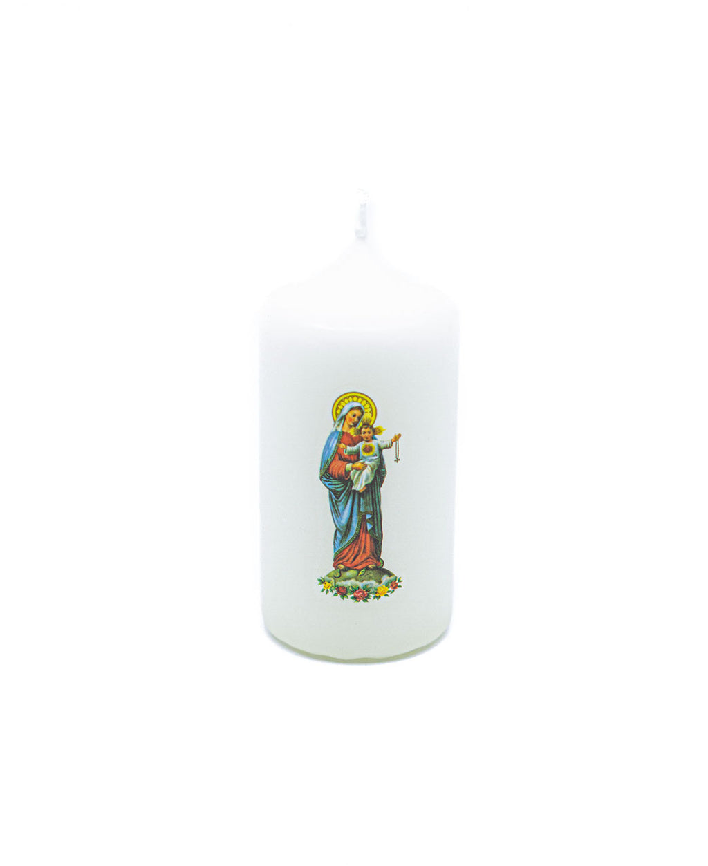 Kerze Maria mit Kind farbig