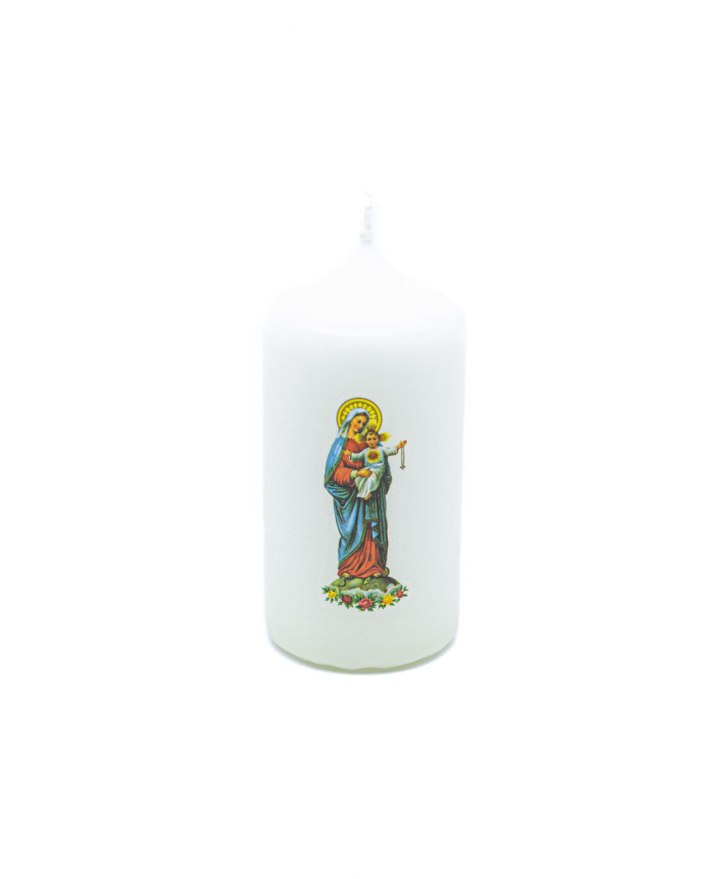 Kerze Maria mit Kind farbig