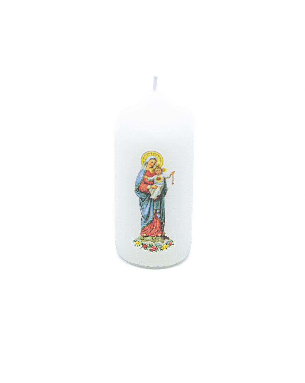 Kerze Maria mit Kind farbig
