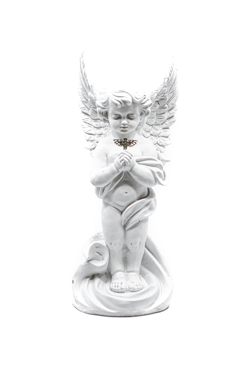 Engelfigur Kreuz stehend gross
