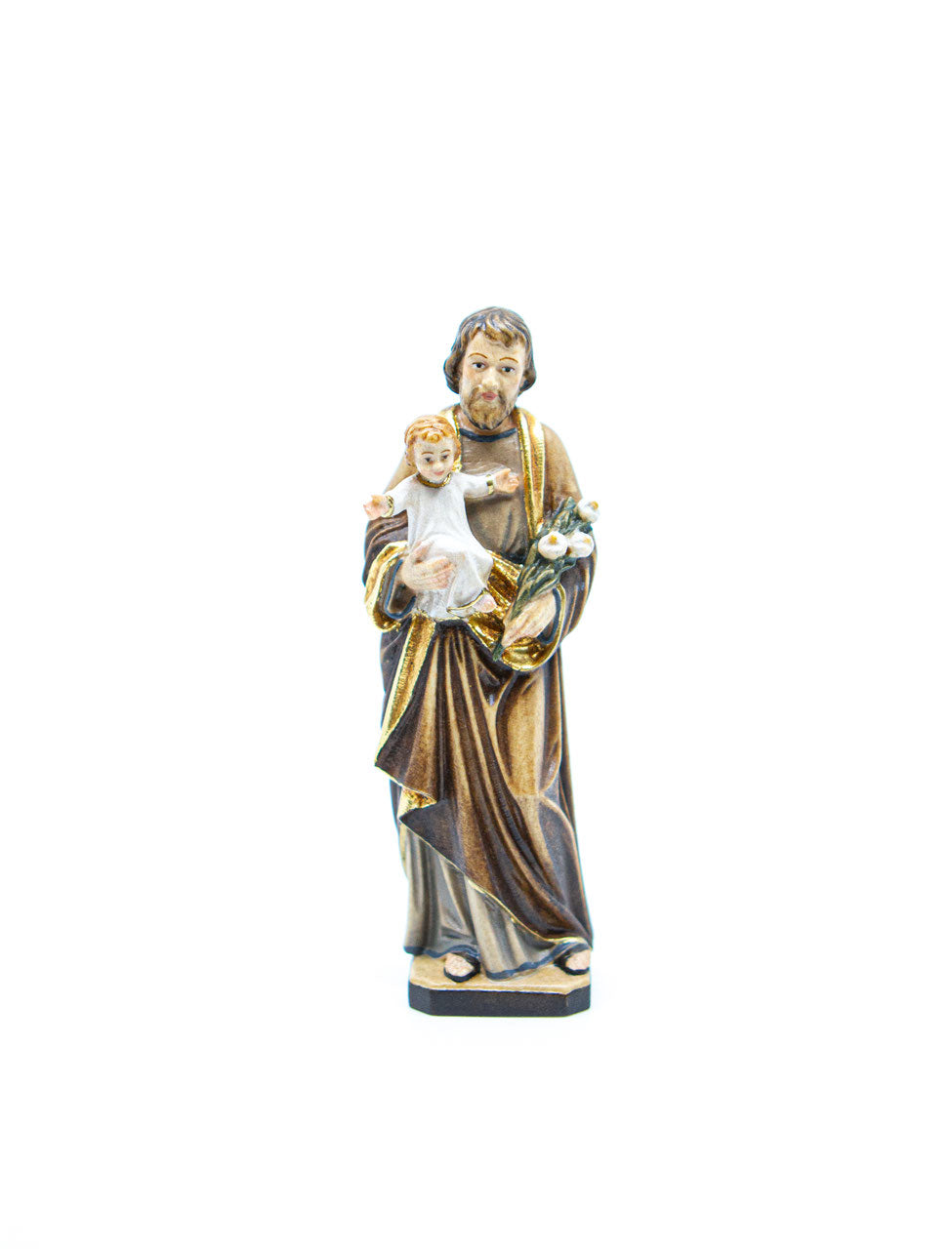 Figur Heiliger Joseph mit Kind bemalt