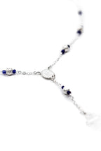 Halskette/Rosenkranz "Kreuz" blau – Detailansicht